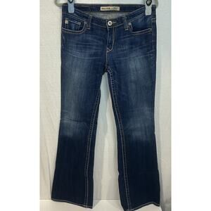 Big Star Jeans Women's Maddie Mid Rise Fit Distressed Blue Jeans Size 28L